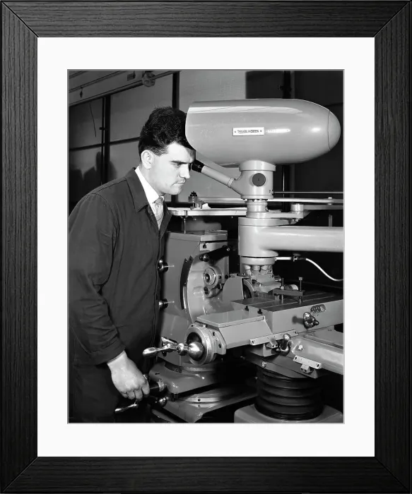 Framed Print : Worker using a cutting machine, Egdar Allen Steel Foundry, Sheffield, South Yorkshire, 1964 Framed Print : Worker using a cutting machine, Egdar Allen Steel Foundry, Sheffield, South Yorkshire, 1964