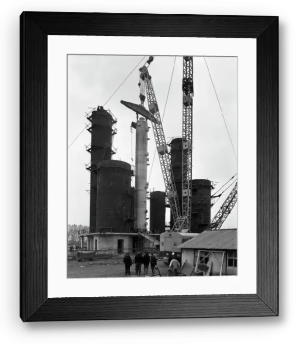 Framed Print : Erecting an absorption tower, Coleshill coal preparation plant, Warwickshire, 1962 Framed Print : Erecting an absorption tower, Coleshill coal preparation plant, Warwickshire, 1962