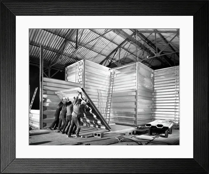 Framed Print : Constructing a new grain silo in Navenby, Lincolnshire, 1962. Artist: Michael Walters Framed Print : Constructing a new grain silo in Navenby, Lincolnshire, 1962. Artist: Michael Walters