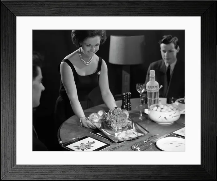 Framed Print : Dinner served, 1964. Artist: Michael Walters Framed Print : Dinner served, 1964. Artist: Michael Walters