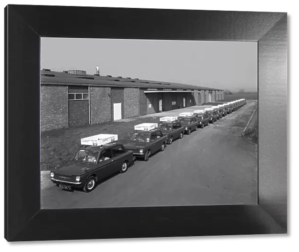 A fleet of 1965 Hillman Imps, Selby, North Yorkshire, 1965. Artist: Michael Walters