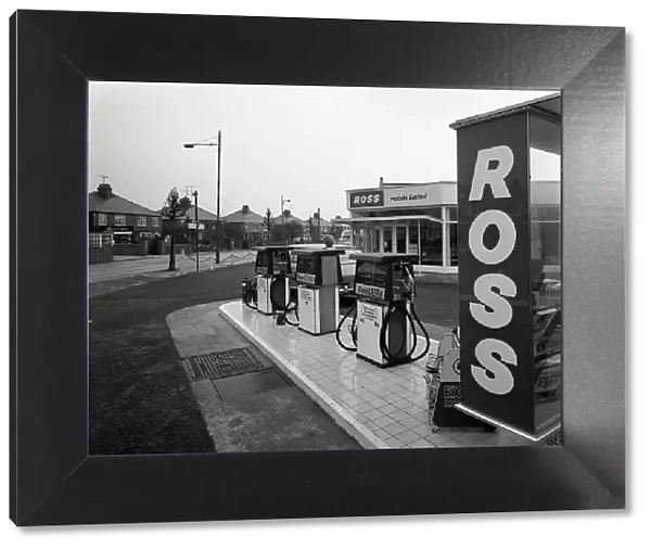 A petrol station forecourt, Grimsby, Lincolnshire, 1965. Artist: Michael Walters