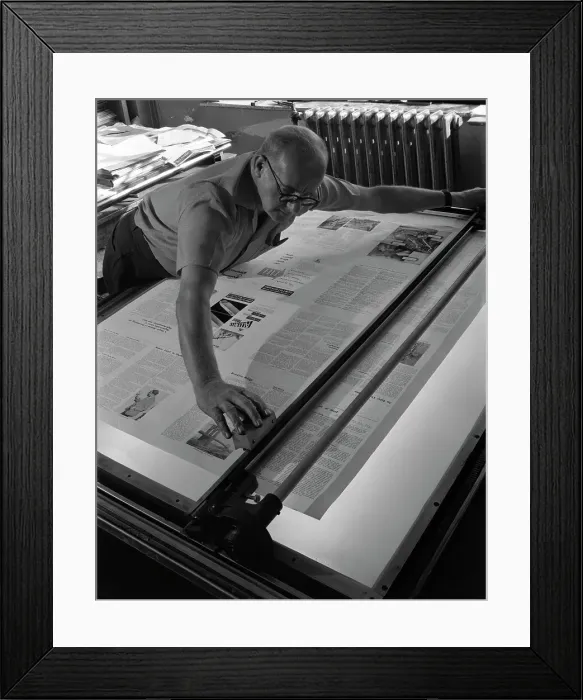Framed Print : Newspaper printing, Mexborough, South Yorkshire, 1959. Artist: Michael Walters Framed Print : Newspaper printing, Mexborough, South Yorkshire, 1959. Artist: Michael Walters