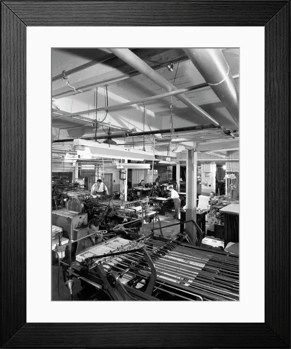 Framed Print : A print room in operation, Mexborough, South Yorkshire, 1959. Artist: Michael Walters Framed Print : A print room in operation, Mexborough, South Yorkshire, 1959. Artist: Michael Walters