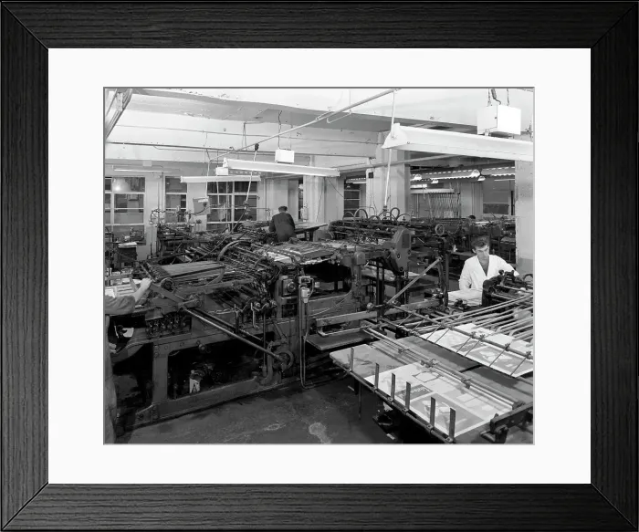 Framed Print : A print room, Mexborough, South Yorkshire, 1959. Artist: Michael Walters Framed Print : A print room, Mexborough, South Yorkshire, 1959. Artist: Michael Walters