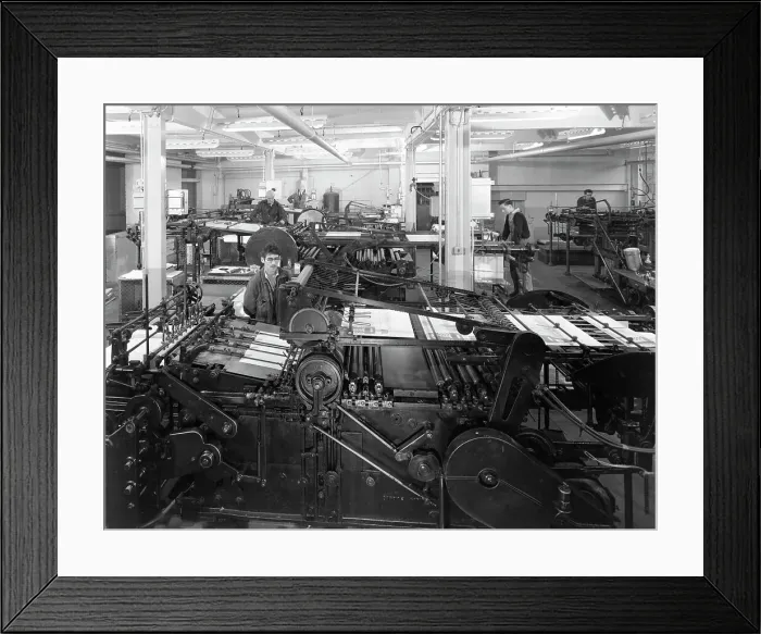 Framed Print : A print room, Mexborough, South Yorkshire, 1959. Artist: Michael Walters Framed Print : A print room, Mexborough, South Yorkshire, 1959. Artist: Michael Walters