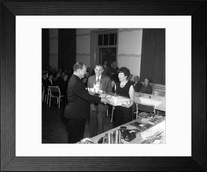 Framed Print : Long service presentation, Horden, County Durham, 1963. Artist: Michael Walters Framed Print : Long service presentation, Horden, County Durham, 1963. Artist: Michael Walters