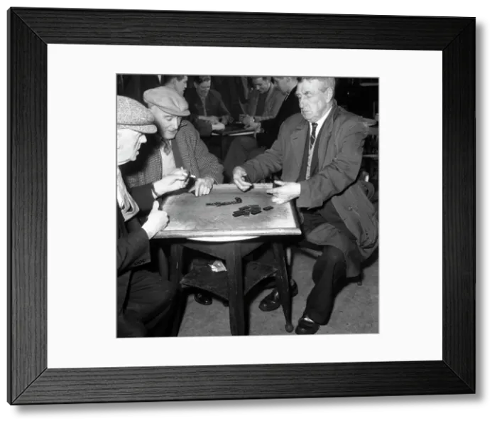 Framed Print : A game of dominoes in a miners welfare club, Horden, County Durham, 1963. Artist Framed Print : A game of dominoes in a miners welfare club, Horden, County Durham, 1963. Artist
