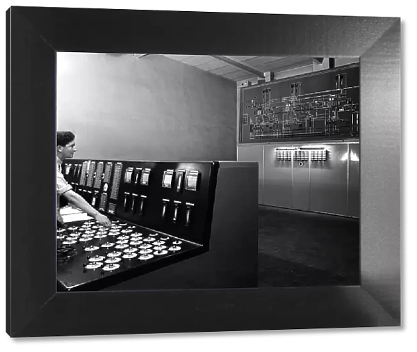 Control room at Manvers coal preparation plant, near Rotherham, South Yorkshire, 1956
