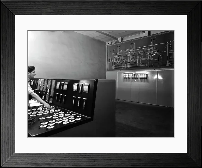 Framed Print : Control room at Manvers coal preparation plant, near Rotherham, South Yorkshire, 1956 Framed Print : Control room at Manvers coal preparation plant, near Rotherham, South Yorkshire, 1956