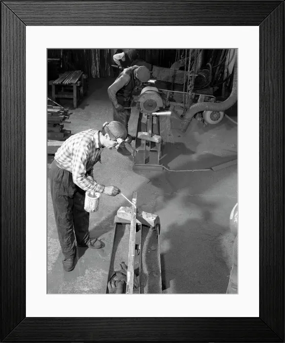 Framed Print : Steel bars being cut to size at J Beardshaw & Sons, Sheffield, South Yorkshire, 1963 Framed Print : Steel bars being cut to size at J Beardshaw & Sons, Sheffield, South Yorkshire, 1963