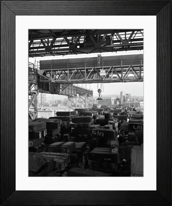Framed Print : Eectromagnet above steel ingots, Park Gate Iron & Steel Co, Rotherham, South Yorkshire, 1964 Framed Print : Eectromagnet above steel ingots, Park Gate Iron & Steel Co, Rotherham, South Yorkshire, 1964