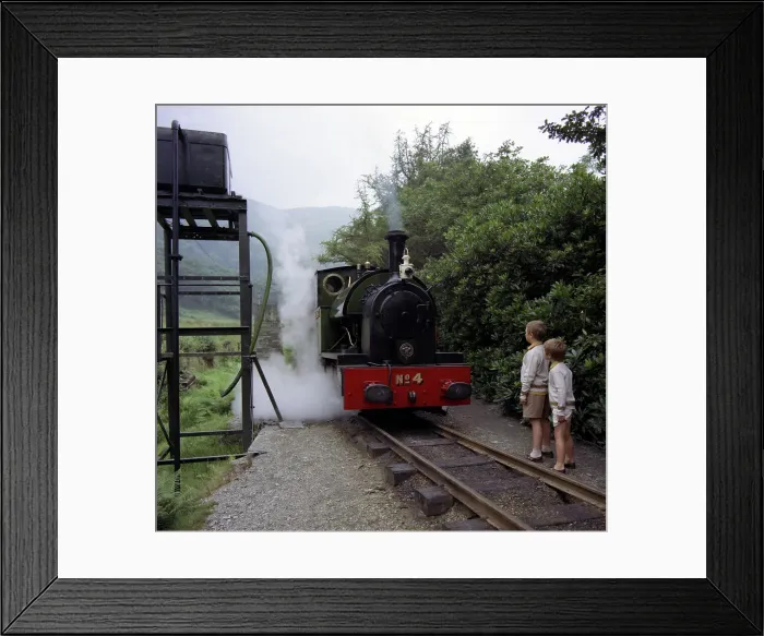 Framed Print : Number 4 engine at the Dolgoch falls stop on the The Talyllyn railway, Snowdonia, Wales, 1969 Framed Print : Number 4 engine at the Dolgoch falls stop on the The Talyllyn railway, Snowdonia, Wales, 1969