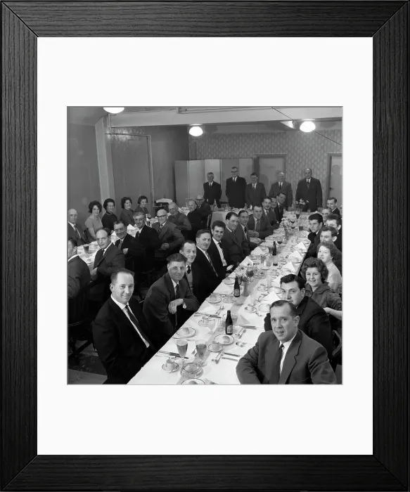 Framed Print : Awards ceremony dinner for ICI employees, Doncaster, South Yorkshire, 1962. Artist Framed Print : Awards ceremony dinner for ICI employees, Doncaster, South Yorkshire, 1962. Artist