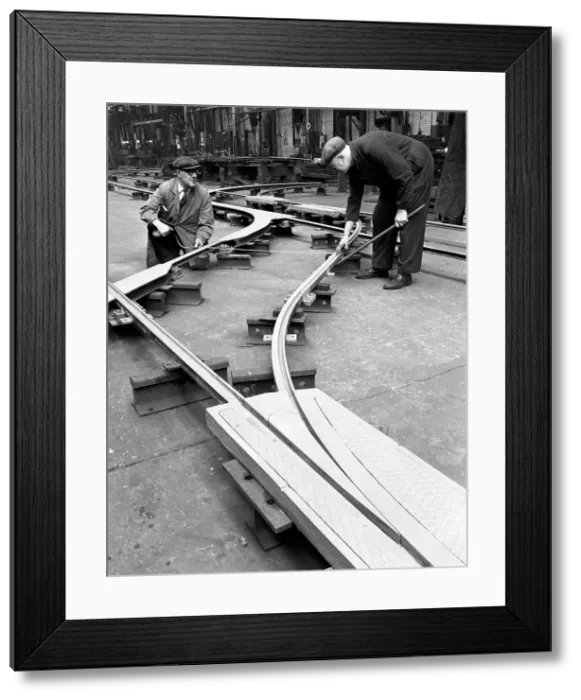 Framed Print : Assembling trackwork in an ICI factory, Sheffield, South Yorkshire, 1963. Artist Framed Print : Assembling trackwork in an ICI factory, Sheffield, South Yorkshire, 1963. Artist
