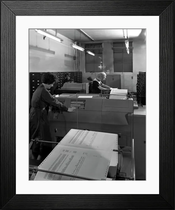 Framed Print : Hollerith data machine in an office at the Edgar Allen Steel Co, Sheffield, South Yorkshire, 1963 Framed Print : Hollerith data machine in an office at the Edgar Allen Steel Co, Sheffield, South Yorkshire, 1963