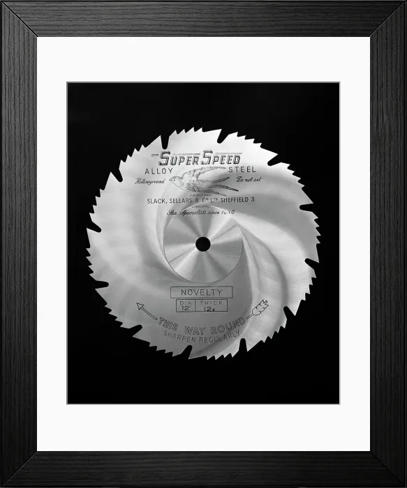 Framed Print : Sheffield steel product: a Slack Sellars saw blade, 1963. Artist: Michael Walters Framed Print : Sheffield steel product: a Slack Sellars saw blade, 1963. Artist: Michael Walters