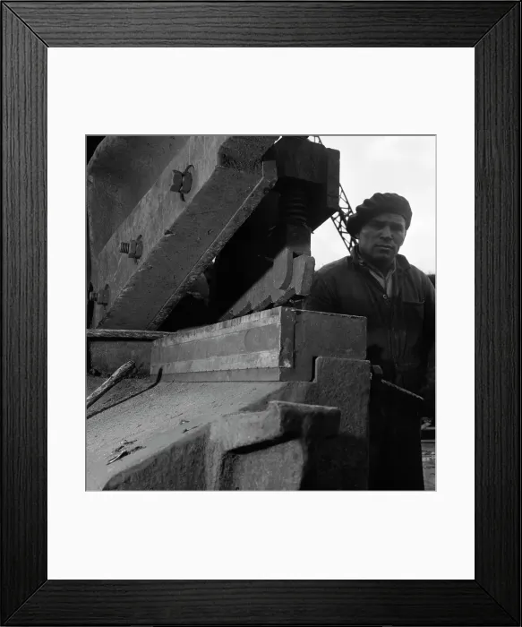 Framed Print : Scrapyard worker, Rotherham, South Yorkshire, 1963. Artist: Michael Walters Framed Print : Scrapyard worker, Rotherham, South Yorkshire, 1963. Artist: Michael Walters