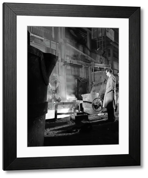 Framed Print : The casting furnace at Wombwell Foundry, South Yorkshire, 1963. Artist: Michael Walters Framed Print : The casting furnace at Wombwell Foundry, South Yorkshire, 1963. Artist: Michael Walters