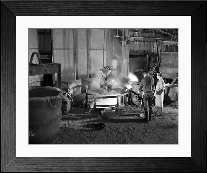 Framed Print : The casting furnace at Wombwell Foundry, South Yorkshire, 1963. Artist: Michael Walters Framed Print : The casting furnace at Wombwell Foundry, South Yorkshire, 1963. Artist: Michael Walters