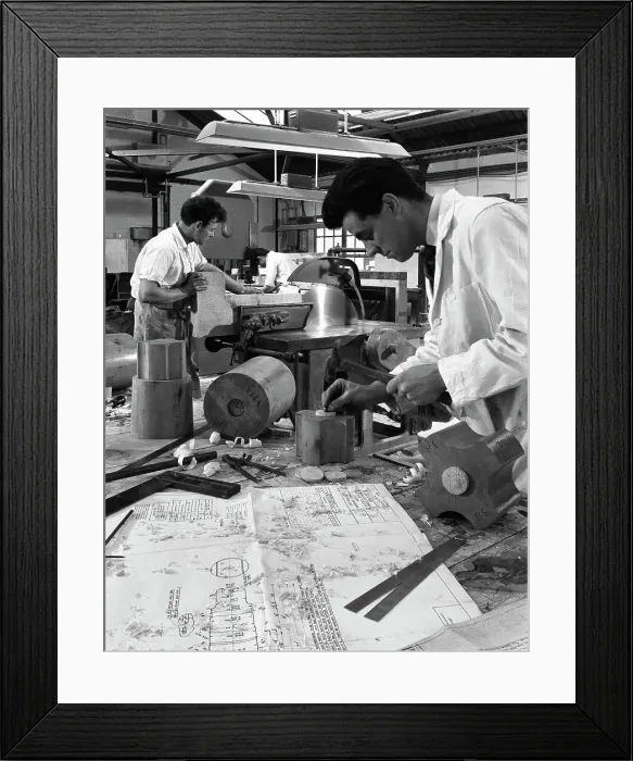 Framed Print : Pattern making for a steel mould, Wombwell Foundry, South Yorkshire, 1963. Artist Framed Print : Pattern making for a steel mould, Wombwell Foundry, South Yorkshire, 1963. Artist