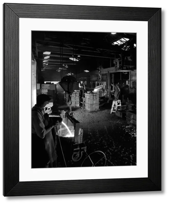 Framed Print : Casting at AT Green & Sons steel foundry, Rotherham, South Yorkshire, 1963. Artist Framed Print : Casting at AT Green & Sons steel foundry, Rotherham, South Yorkshire, 1963. Artist