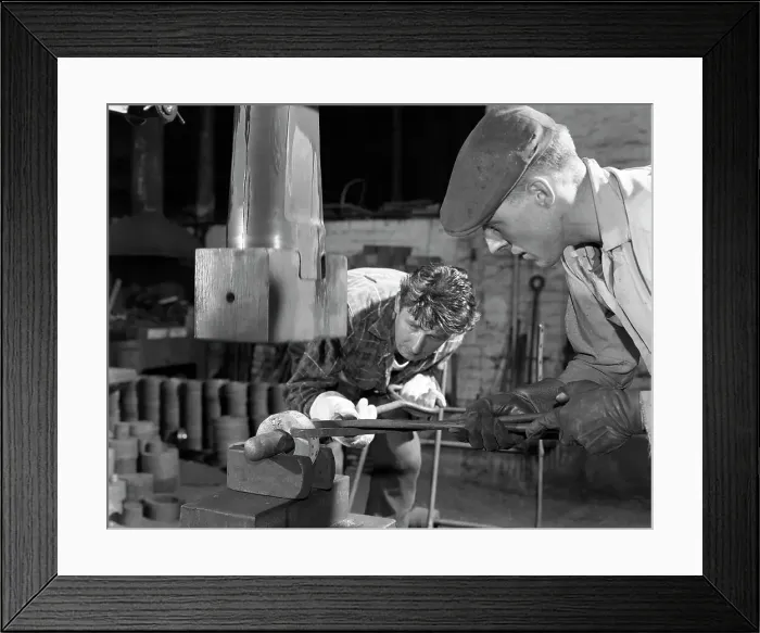 Framed Print : Forging at the foundry of AT Green & Sons Ltd, Rotherham, South Yorkshire, 1963 Framed Print : Forging at the foundry of AT Green & Sons Ltd, Rotherham, South Yorkshire, 1963