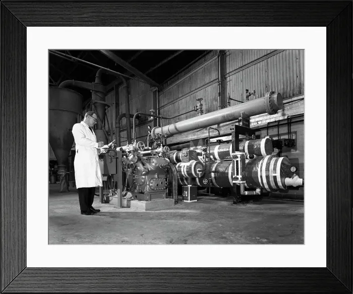 Framed Print : Industrial refrigeration plant after installation at a foundry, Sheffield, South Yorkshire, 1963 Framed Print : Industrial refrigeration plant after installation at a foundry, Sheffield, South Yorkshire, 1963