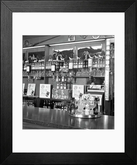 Framed Print : Bar of the Cavalier pub, Ravenfield, near Rotherham, South Yorkshire, 1963. Artist Framed Print : Bar of the Cavalier pub, Ravenfield, near Rotherham, South Yorkshire, 1963. Artist