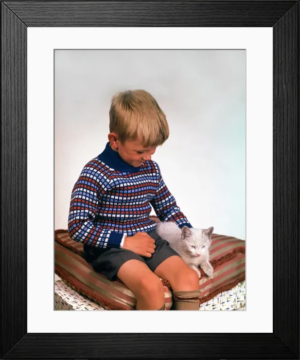 Framed Print : Child with a cat, 1963. Artist: Michael Walters