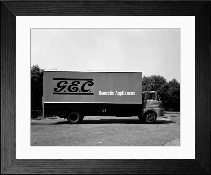 Framed Print : An Austin FF K160 lorry belonging to the General Electric Co, Swinton, 1963. Artist Framed Print : An Austin FF K160 lorry belonging to the General Electric Co, Swinton, 1963. Artist