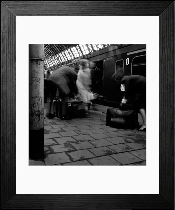 Framed Print : Travellers boarding a train to Rotterdam, Centraal Station, Amsterdam, Netherlands, 1963 Framed Print : Travellers boarding a train to Rotterdam, Centraal Station, Amsterdam, Netherlands, 1963