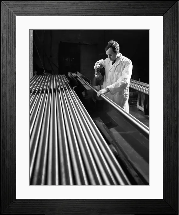 Framed Print : Crack detection on round bars, J Beardshaw & Sons, Sheffield, South Yorkshire, 1963 Framed Print : Crack detection on round bars, J Beardshaw & Sons, Sheffield, South Yorkshire, 1963