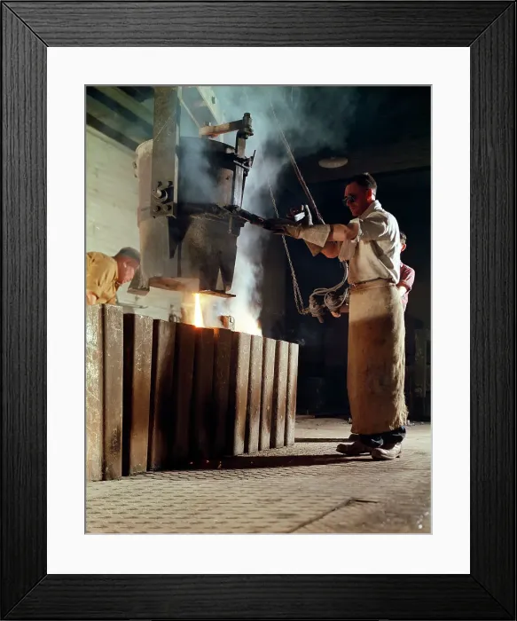 Framed Print : Teeming iron into ingots, J Beardshaw & Sons, Sheffield, South Yorkshire, 1963 Framed Print : Teeming iron into ingots, J Beardshaw & Sons, Sheffield, South Yorkshire, 1963