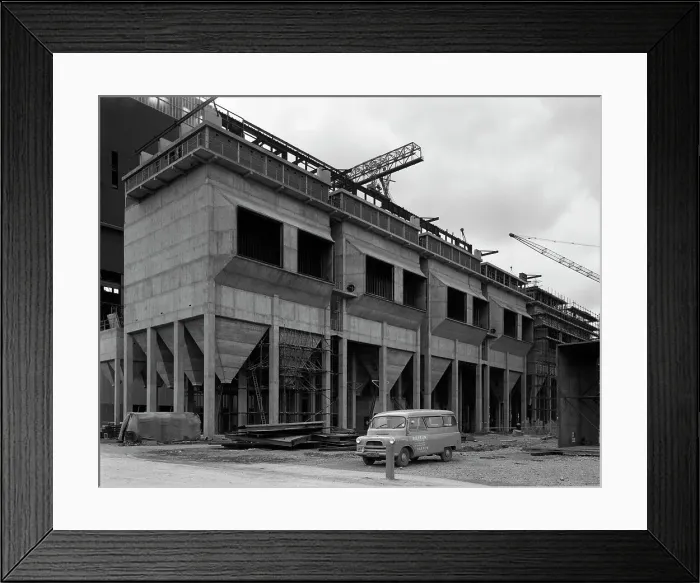 Framed Print : Bedford CA Minibus parked on a building site in West Burton, Nottinghamshire, 1964 Framed Print : Bedford CA Minibus parked on a building site in West Burton, Nottinghamshire, 1964