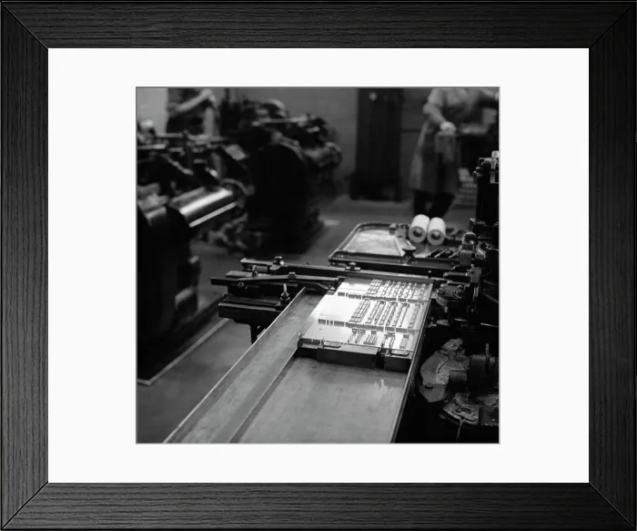Framed Print : Type being set at the White Rose Press, Mexborough, South Yorkshire, 1968. Artist Framed Print : Type being set at the White Rose Press, Mexborough, South Yorkshire, 1968. Artist