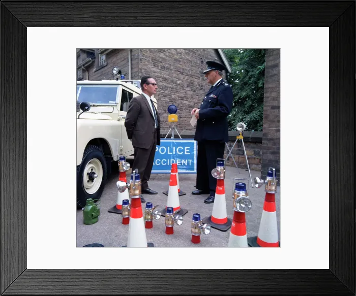 Framed Print : Derbyshire Police Commissioner taking delivery of two new Land Rovers, Matlock, Derbyshire, 1969 Framed Print : Derbyshire Police Commissioner taking delivery of two new Land Rovers, Matlock, Derbyshire, 1969