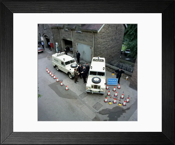 Framed Print : Derbyshire Police Commissioner taking delivery of two new Land Rovers, Matlock, Derbyshire, 1969 Framed Print : Derbyshire Police Commissioner taking delivery of two new Land Rovers, Matlock, Derbyshire, 1969