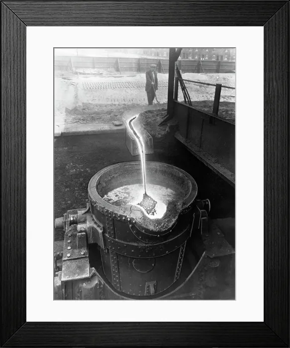 Framed Print : Molten steel, Park Gate Iron & Steel Co, Rotherham, South Yorkshire, April 1955 Framed Print : Molten steel, Park Gate Iron & Steel Co, Rotherham, South Yorkshire, April 1955