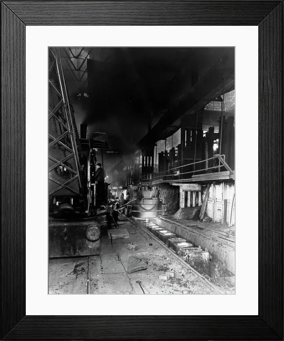 Framed Print : Teeming (pouring) molten steel, Park Gate Iron & Steel Co, Rotherham, South Yorkshire Framed Print : Teeming (pouring) molten steel, Park Gate Iron & Steel Co, Rotherham, South Yorkshire