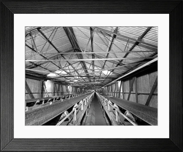 Framed Print : Triple conveyors at Manvers Main coal preparation plant, Wath upon Dearne, South Yorkshire, 1956 Framed Print : Triple conveyors at Manvers Main coal preparation plant, Wath upon Dearne, South Yorkshire, 1956