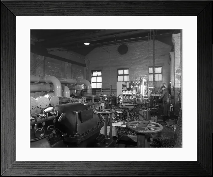 Framed Print : Interior of the pump House at Brookhouse Colliery in South Yorkshire, 13 Dec 1962 Framed Print : Interior of the pump House at Brookhouse Colliery in South Yorkshire, 13 Dec 1962
