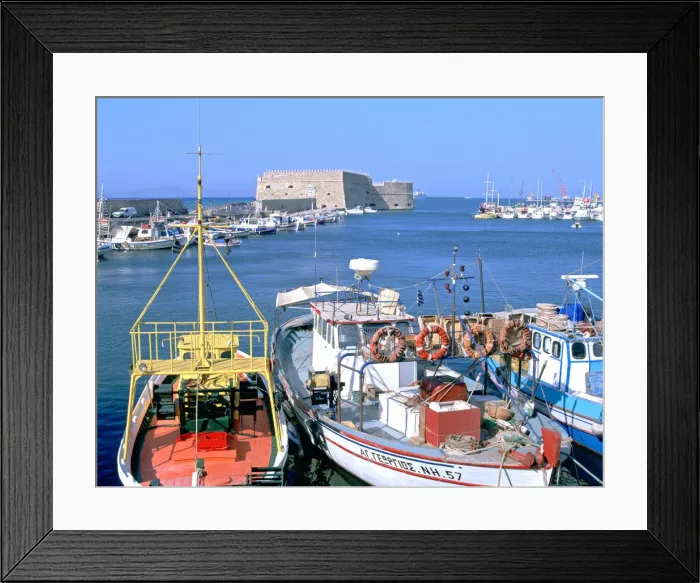 Framed Print : Venetian harbour and Koules Fortress, Heraklion, Crete, Greece Framed Print : Venetian harbour and Koules Fortress, Heraklion, Crete, Greece