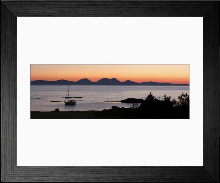 Framed Print : Sunset over Jura seen from Kintyre, Argyll and Bute, Scotland Framed Print : Sunset over Jura seen from Kintyre, Argyll and Bute, Scotland