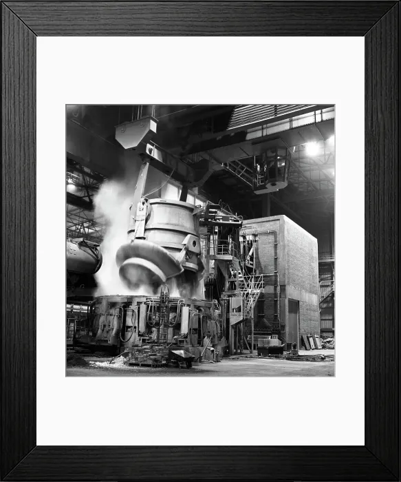 Framed Print : Charging a furnace, Park Gate Iron & Steel Co, Rotherham, South Yorkshire, 1964 Framed Print : Charging a furnace, Park Gate Iron & Steel Co, Rotherham, South Yorkshire, 1964
