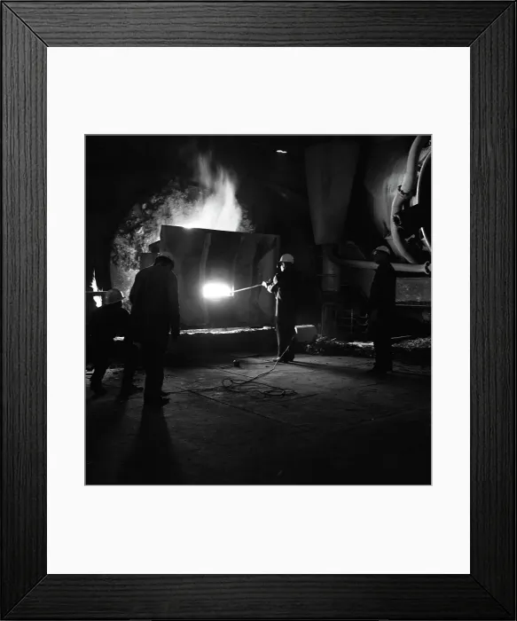 Framed Print : Testing temperature of molten steel, Park Gate Iron & Steel Co, Rotherham, South Yorkshire Framed Print : Testing temperature of molten steel, Park Gate Iron & Steel Co, Rotherham, South Yorkshire