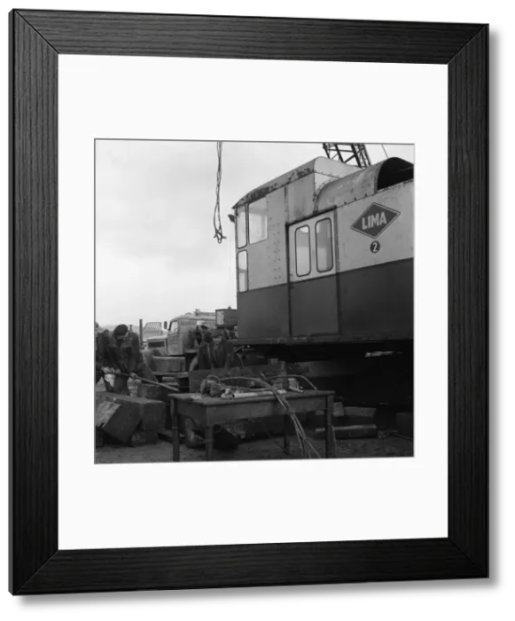 Framed Print : Early 1940s Diamond T truck pulling a large load, South Yorkshire, 1962 Framed Print : Early 1940s Diamond T truck pulling a large load, South Yorkshire, 1962