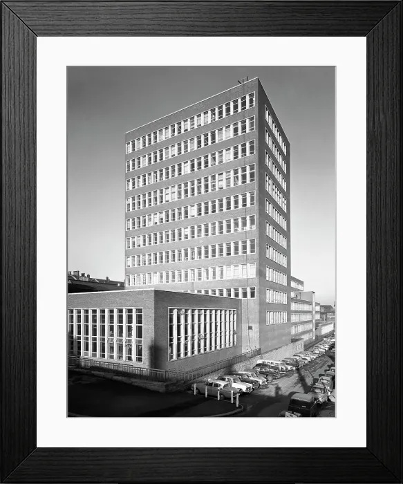 Framed Print : New metallurgy block shortly after completion, Sheffield University, South Yorkshire, 1966