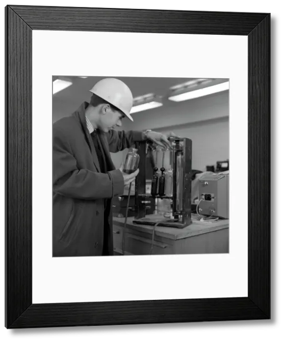Framed Print : Lab testing at the Park Gate Iron & Steel Co, Rotherham, South Yorkshire, 1964 Framed Print : Lab testing at the Park Gate Iron & Steel Co, Rotherham, South Yorkshire, 1964