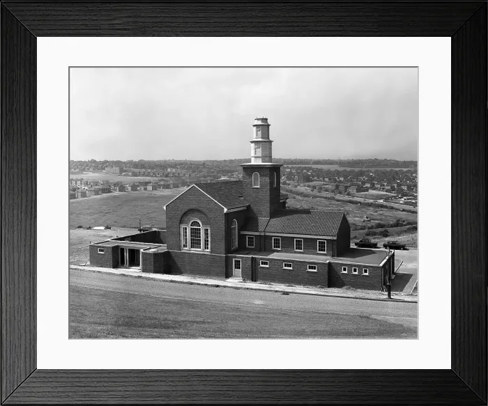 Framed Print : Rotherham Crematorium, 20th July 1962. Artist: Michael Walters Framed Print : Rotherham Crematorium, 20th July 1962. Artist: Michael Walters